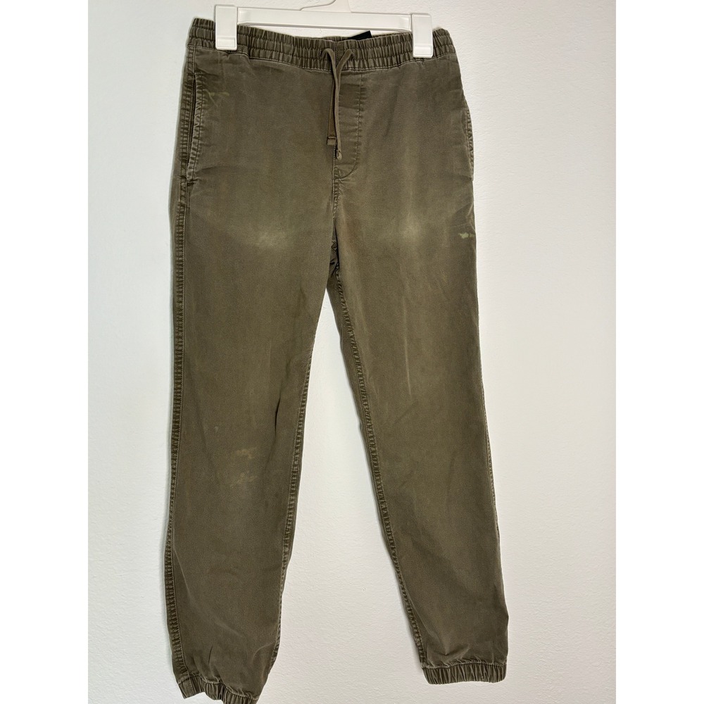 HMβ Mens Regular Fit Joggers Olive Green Khaki Elastic Waist XS Pants